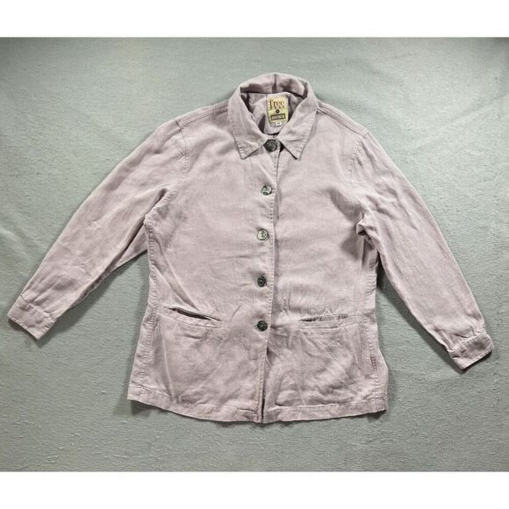 Free Wear Chore Jacket Women M Mauve Coastal Grandma Lagenlook Minimalist Earthy